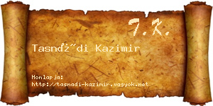 Tasnádi Kazimir névjegykártya